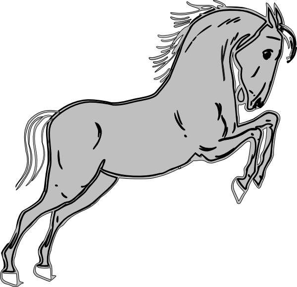 Grey Jumping Horse Clip Art At Clker Com   Vector Clip Art Online