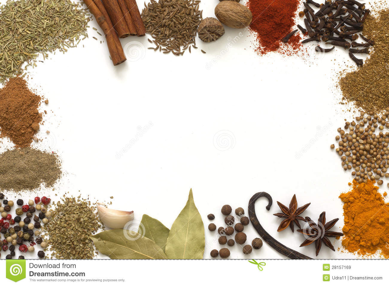 Herbs And Spices Border Royalty Free Stock Images   Image  28157169