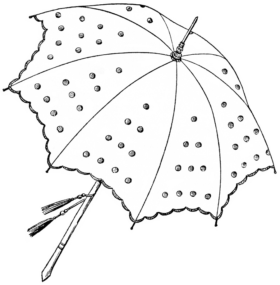 Here Are Two Pretty Vintage Clipart Parasols That I Scanned From The