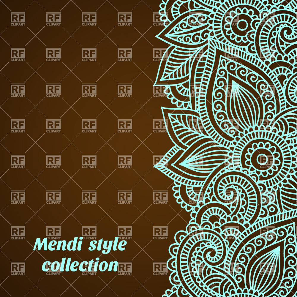 Indian Tracery Mendi Style Border Download Royalty Free Vector Clipart