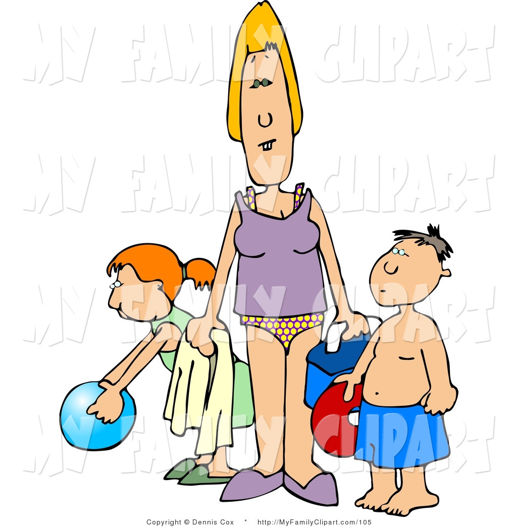 Larger Preview  Clip Art Of A Single Mother Trying To Have Fun At The