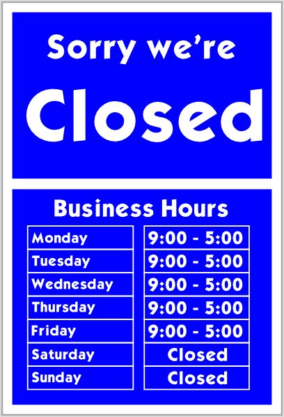 Office Closed Signs Http   Www Clker Com Clipart Sorry We Are Closed