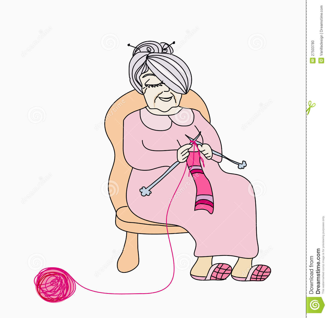 Old Woman Knitting Stock Photo   Image  27503780