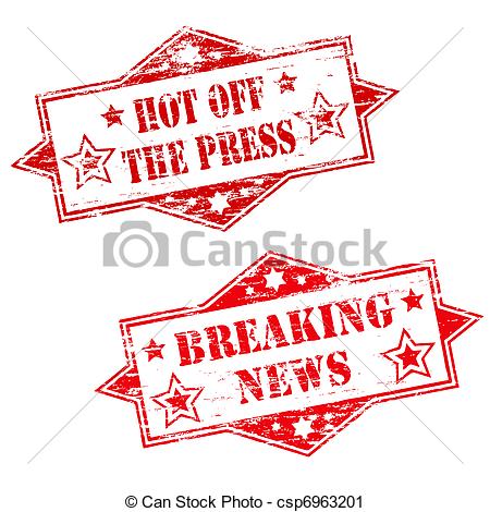 Press And Breaking News Rubber Stamp    Csp6963201   Search Clipart    