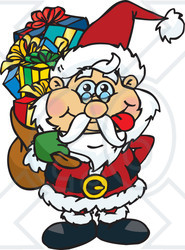 Royalty Free  Rf  Clipart Illustration Of A Goofy Santa Carrying A