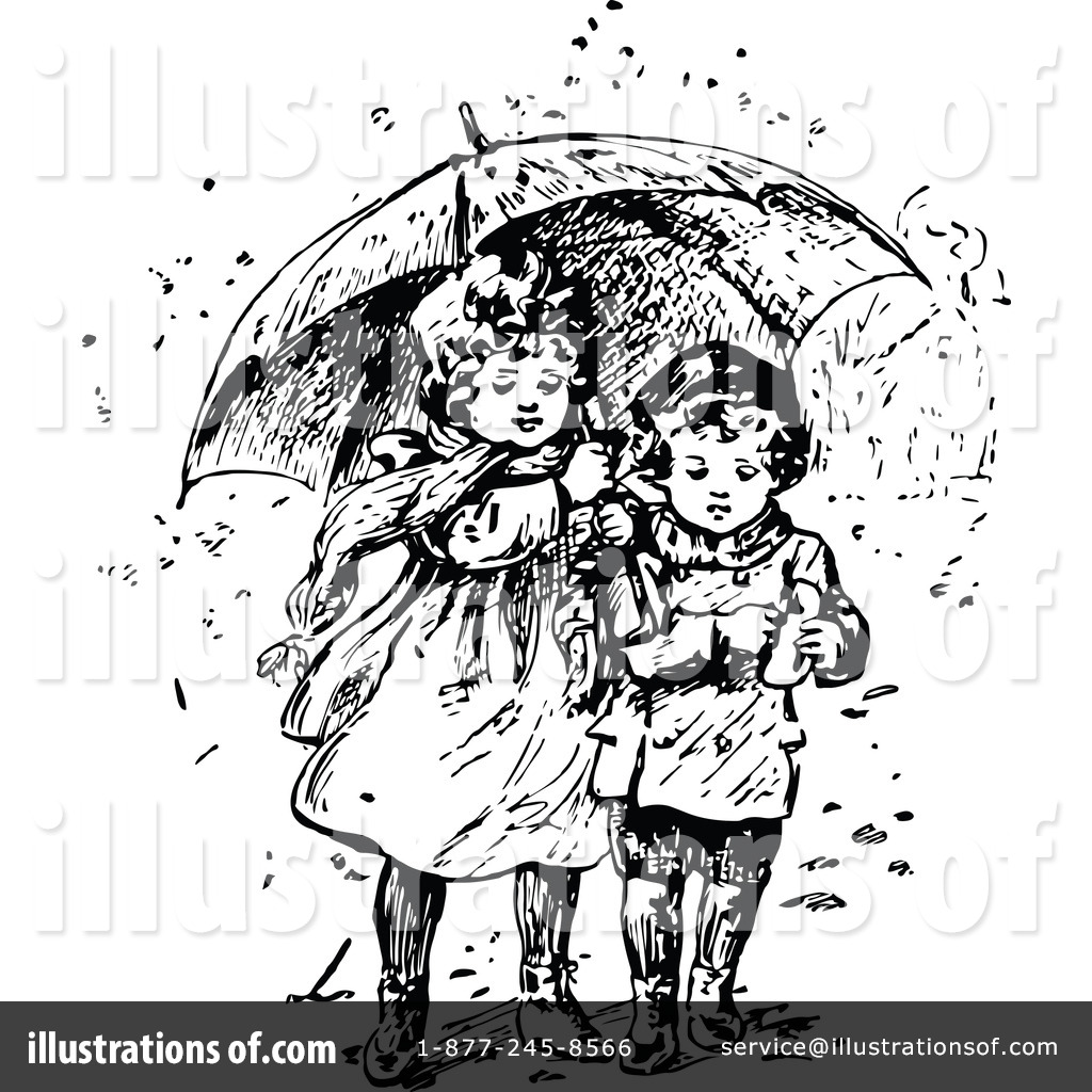 Royalty Free  Rf  Umbrella Clipart Illustration By Prawny Vintage