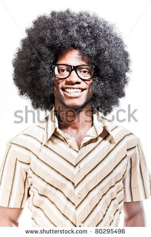 Studio Portrait Of Cool Black Young Man With Black Glasses Striped