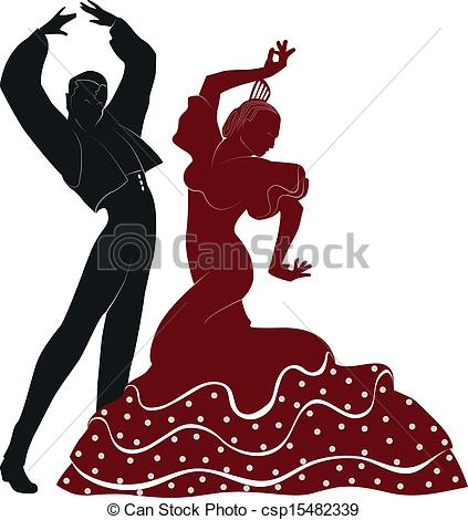 Vecteur   Flamenco Danseurs   Banque D Illustrations Illustrations