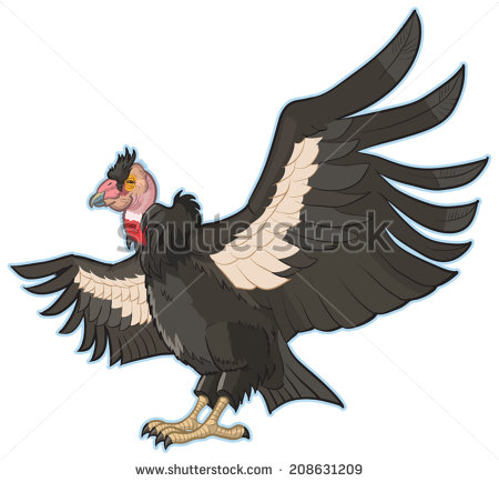 Vector Cartoon Clip Art Illustration Of A California Condor With