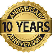 10 Years Anniversary Golden Label   Clipart Graphic