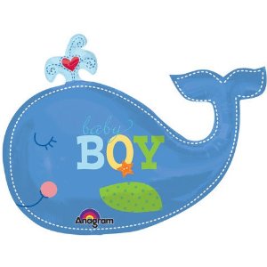 Amazon Com  Anagram International Ahoy Baby Boy Whale Shape 34