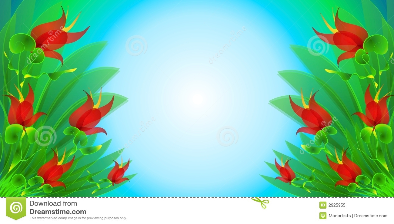 An Illustration Of A Flower Garden With Bright Red Flowers Rich