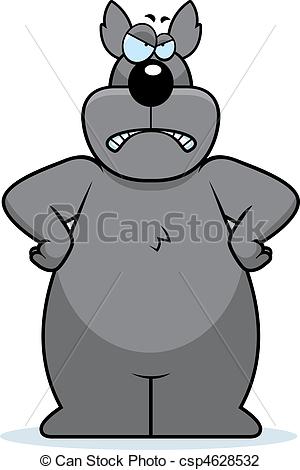 Angry Cartoon Wolf Frowning And Looking    Csp4628532   Search Clipart