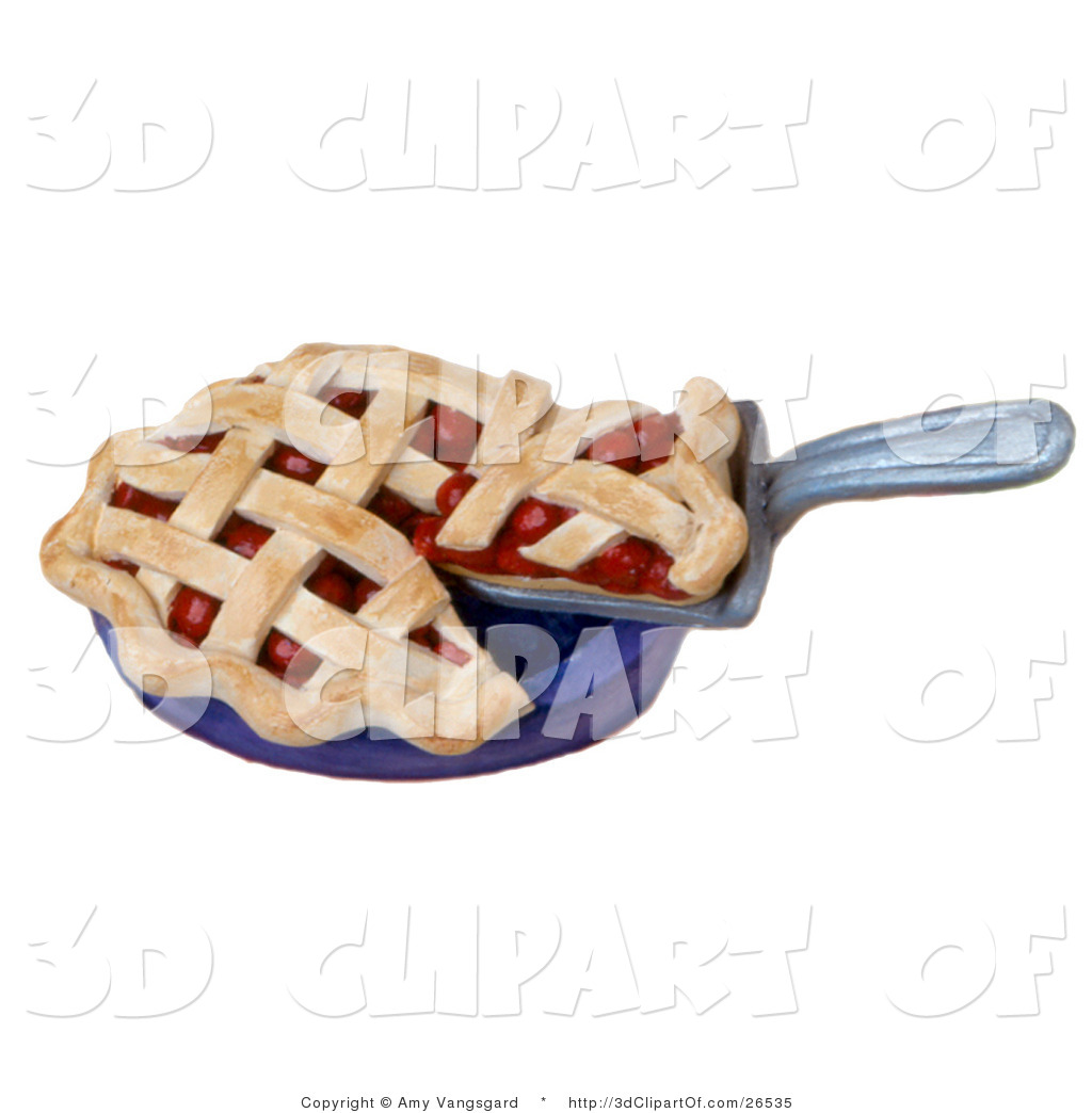 Clip Art Of A 3d Cherry Pie With A Criss Cross Crust By Amy Vangsgard