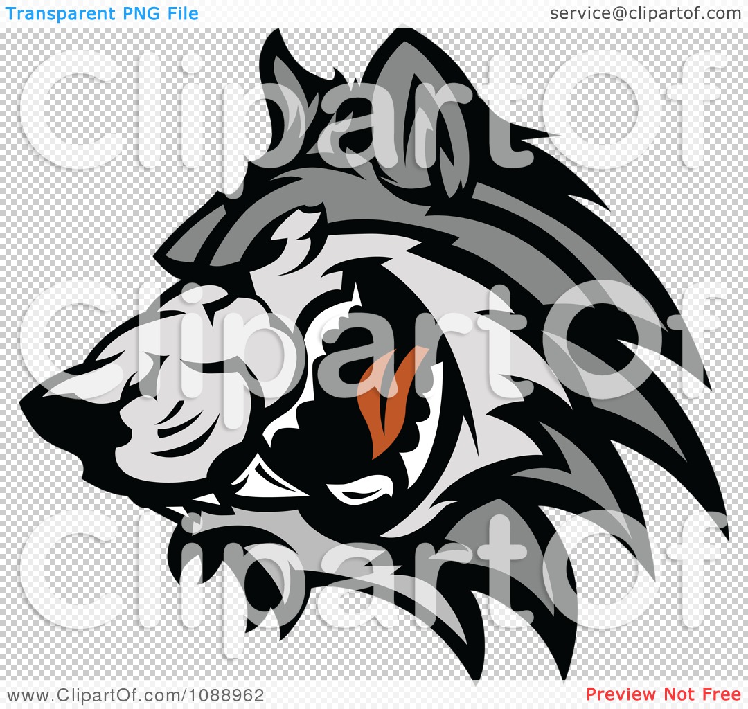 Clipart Angry Wolf Mascot   Royalty Free Vector Illustration By