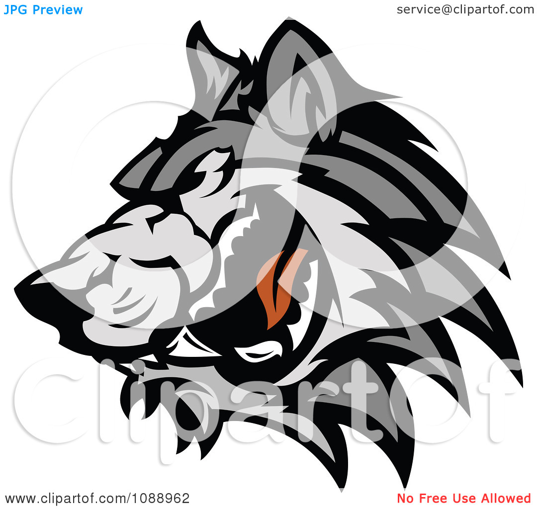 Clipart Angry Wolf Mascot   Royalty Free Vector Illustration By