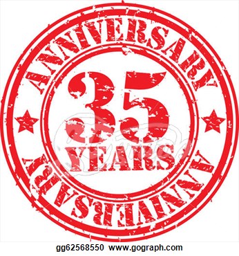 Clipart   Grunge 35 Years Anniversary Rubber   Stock Illustration