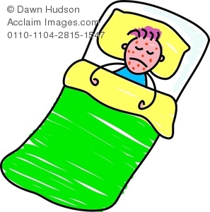 Clipart Image Of A Sad Child Lying Sick In Bed   Acclaim Stock