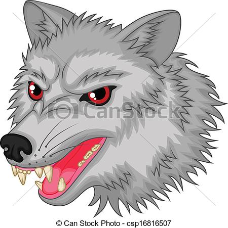 Clipart Of Angry Wolf Cartoon Character   Vector Illustration Of Angry