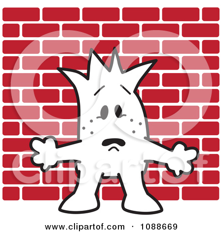 Clipart Squiggle Guy With His Back Up Against The Wall   Royalty Free    