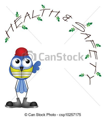 Construction Worker With Health And Safety Twig Text Isolated On White