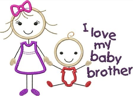     Figures I Love My Big Sister I Love My Baby Brother Applique Designs