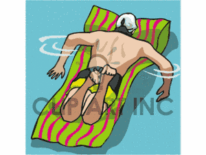 Free Man Sleeping On A Water Float Clipart Image Picture Art   163953