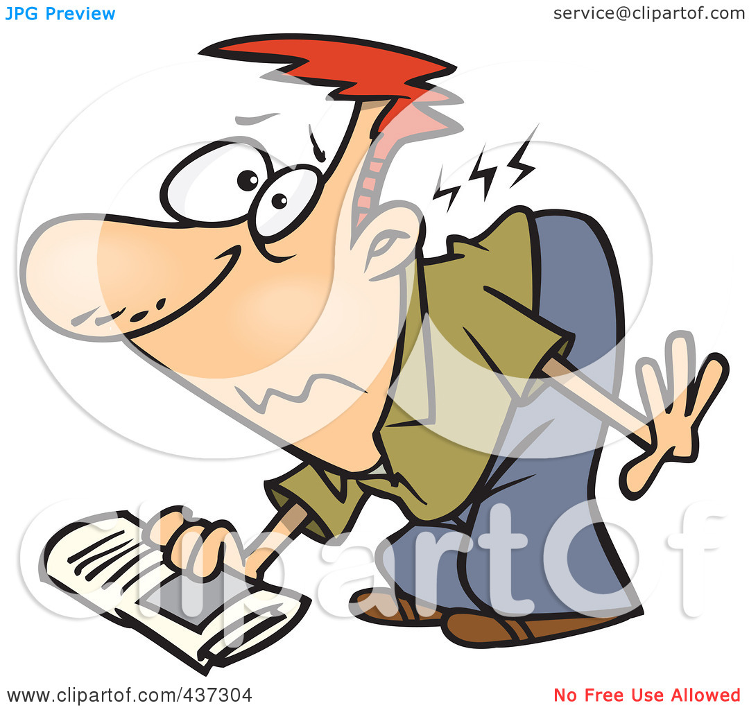 Free  Rf  Clipart Illustration Of A Cartoon Man Hurting His Back