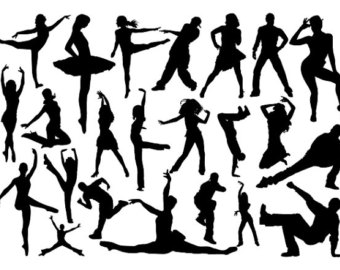 Instant Download Digital Dancers Si Lhouettes Ballet Dancer Clip Art    