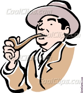 Man Smoking Pipe Vector Clip Art