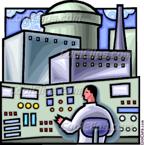 Nuclear Power Plant Control Vector Clip Art