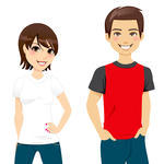 Of A Teen Couple Wearing White And Red And Black T Shirt 106936937 Jpg