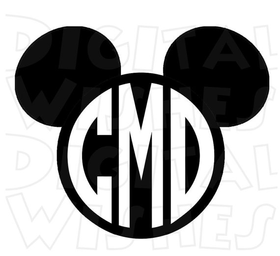 Original Mickey Mouse Monogram Personalized Initials Digital Printable    