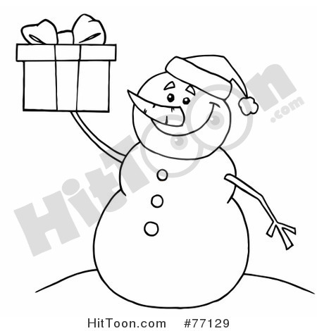 Snowman Outline Colouring Pages  Page 2
