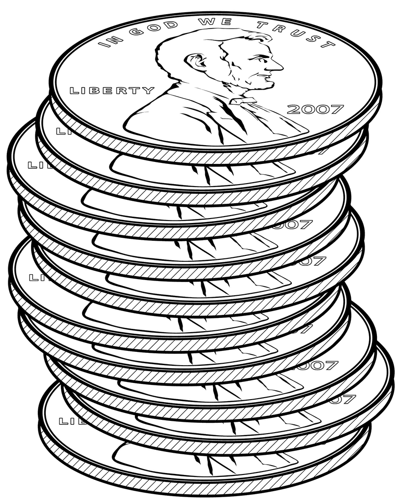 Stacks Of Pennies   Clipart Etc