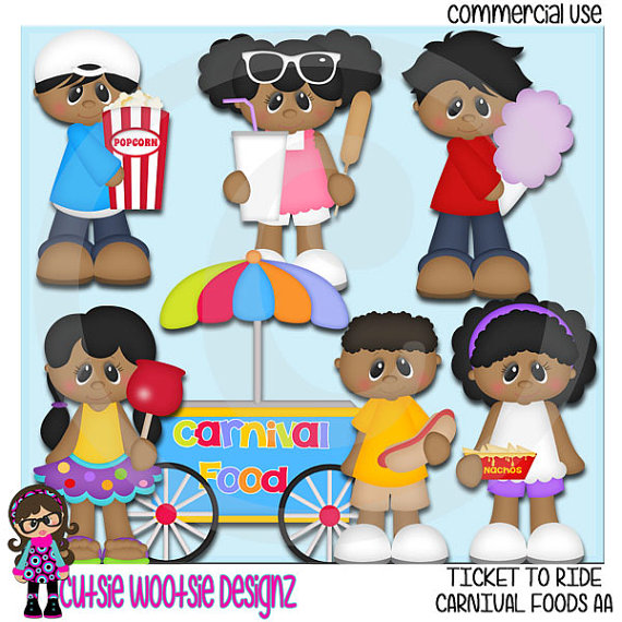 Ticket To Ride Kids Carnival Food Aa African American Clip Art Clipart    
