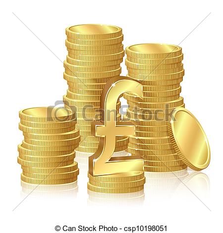 Vector   Stacks Of Gold Coins   Stock Illustration Royalty Free