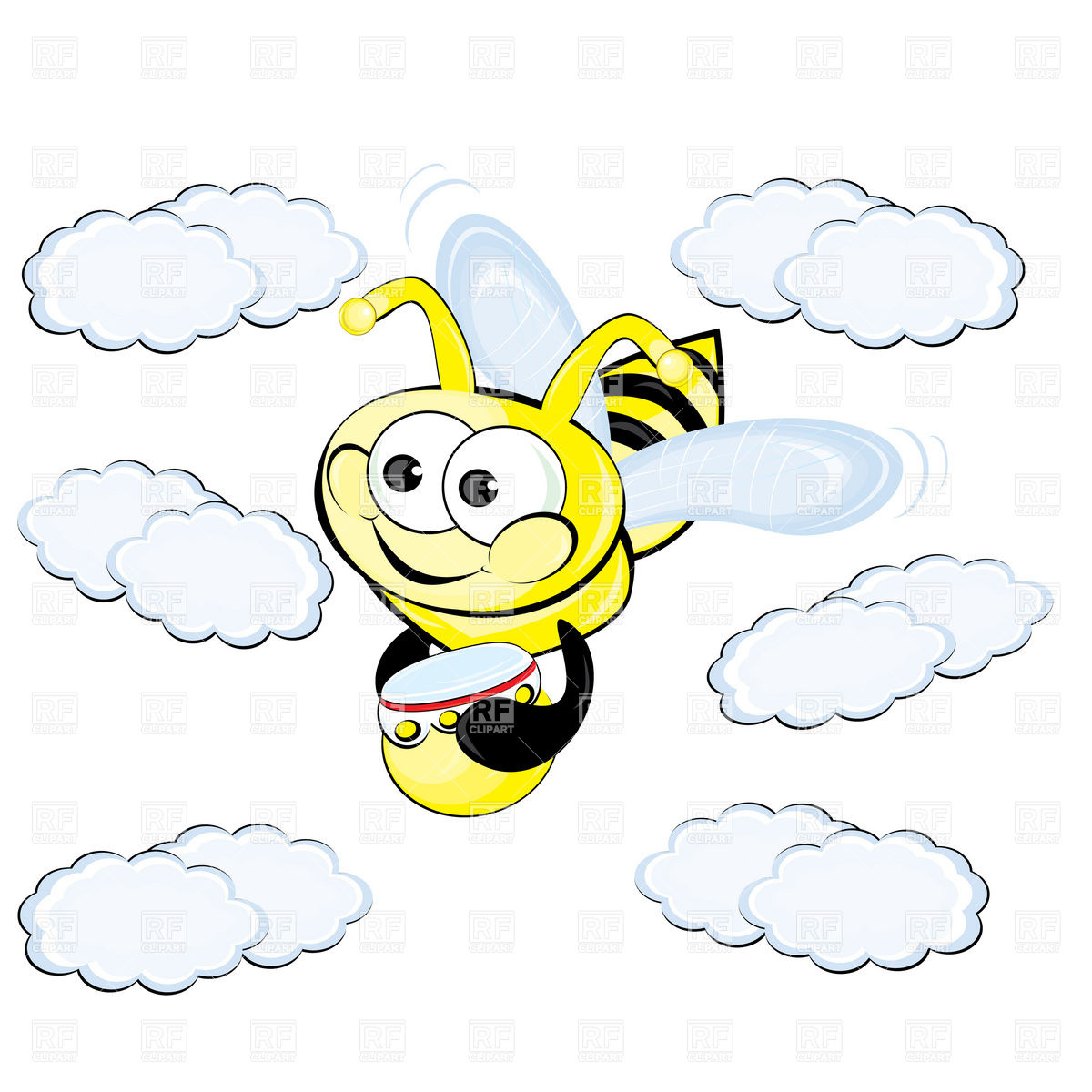 Worker Bee With Pot Download Royalty Free Vector Clipart  Eps
