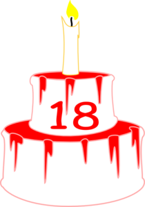 18th Birthday Cake On 18th Birthday Cake Clip Art