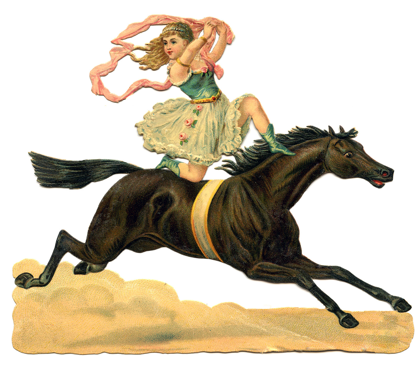     Circus Clip Art   Daring Acrobat Girl On Horse   The Graphics Fairy