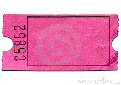 Colorful Pink Blank Admission Ticket Isolated On A White Background