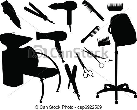 Eps Vectors Of Hair Equipment Silhouette   Vector Csp6922569   Search    