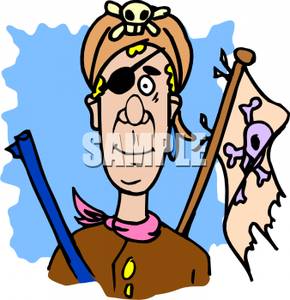 Funny Cartoon Pirate   Royalty Free Clipart Picture