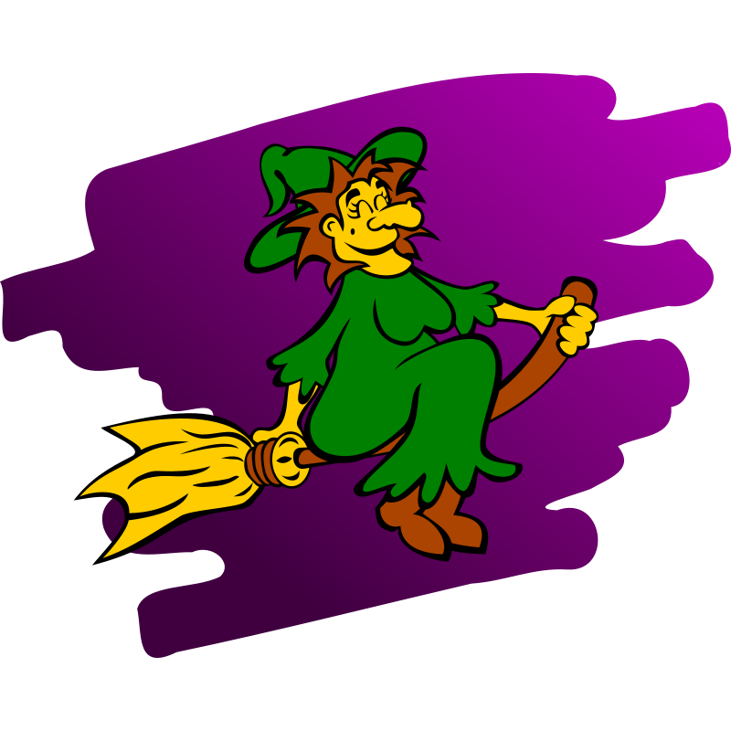 Halloween Witch Flying Clipart