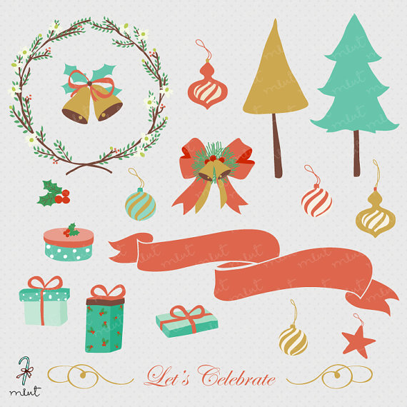 Let S Celebrate   Christmas Digital Clipart For Embellishment Digital
