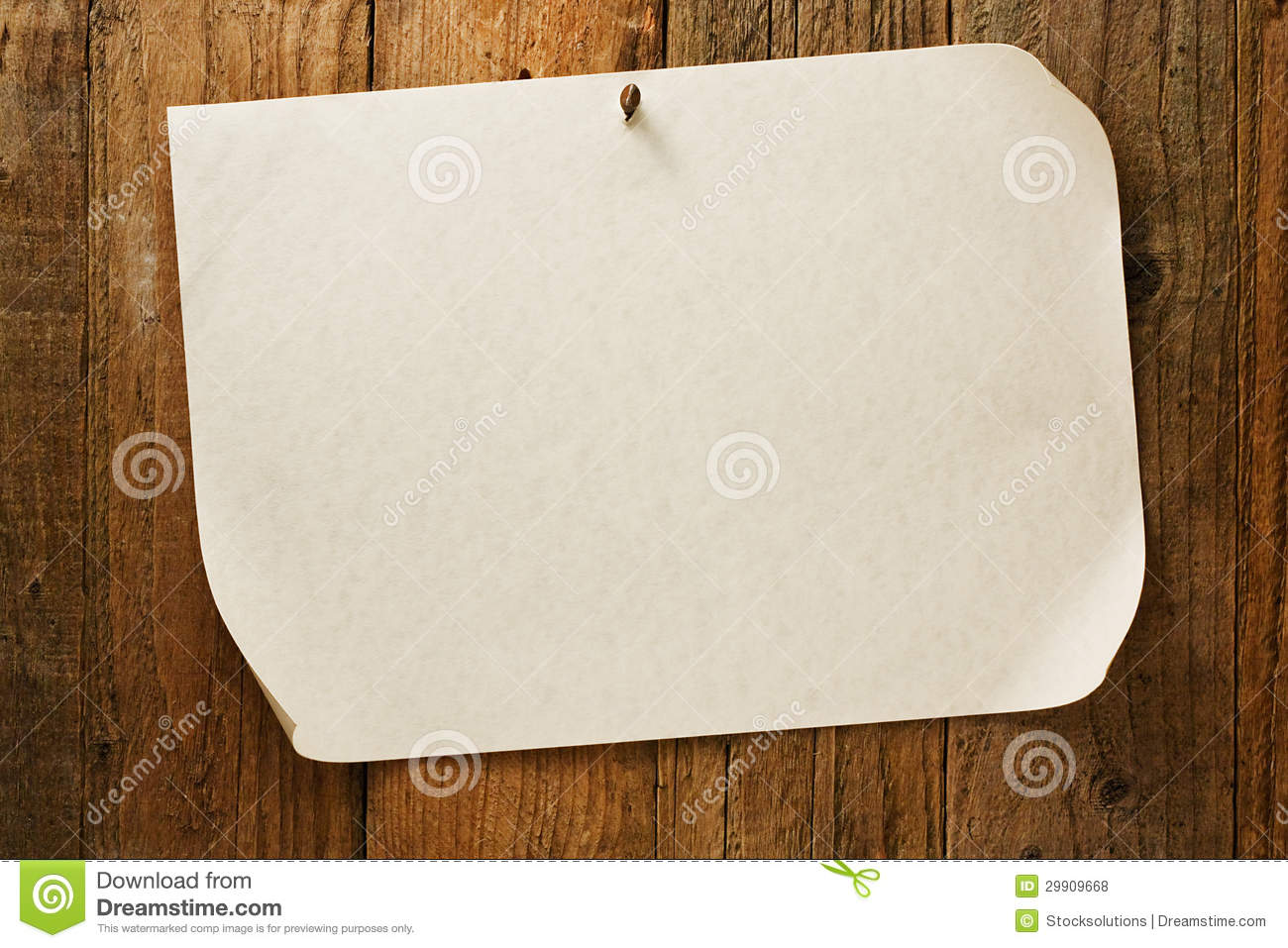 Mottled Biege Parchment Paper Notice Sign Similar To The Grungy Cowboy    