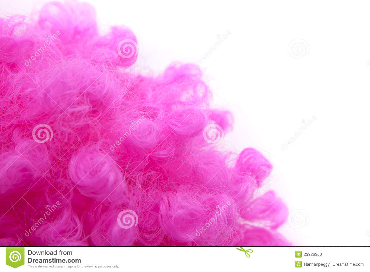 Pink Curly Wig Stock Photo   Image  23926360