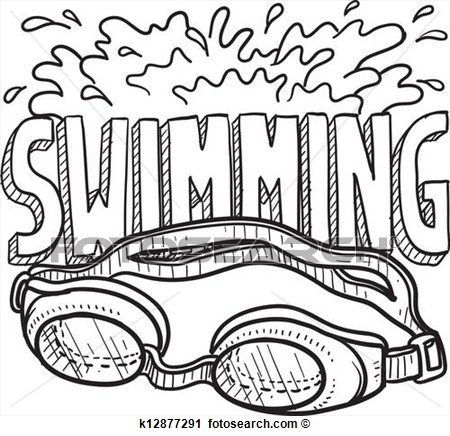 Swimming Sports Sketch View Large Clip Art Graphic