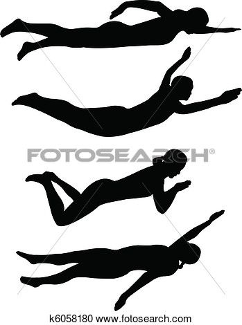 Swimming View Large Clip Art Graphic