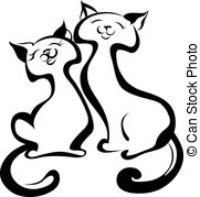 Two Cats Illustrations And Clipart  1435 Two Cats Royalty Free